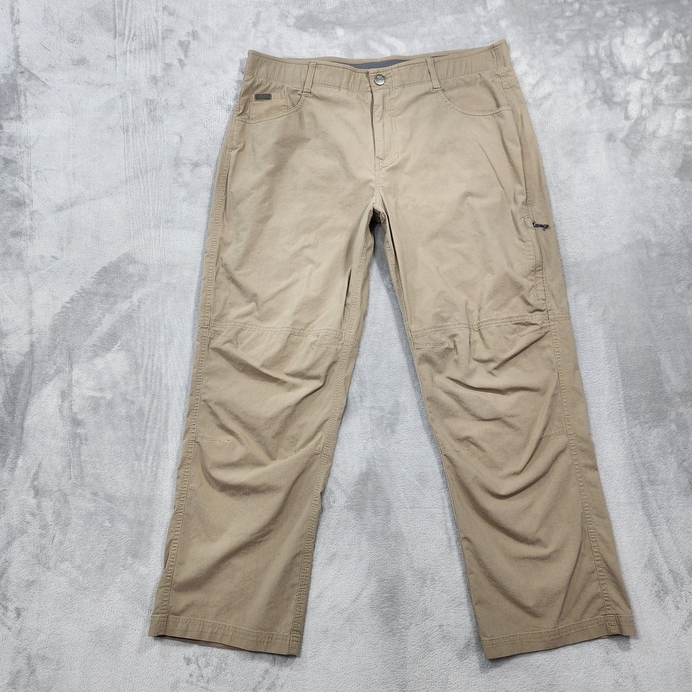 Ascend Pants Mens 38x30 Beige Stretch Hiking Khaki Zip Pocket Hiking Outdoor